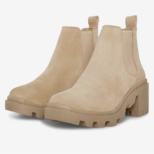 STEVE MADDEN HADLEE CHELSEA ANKLE SAND SUEDE BOOTS 8.5 WOMENS